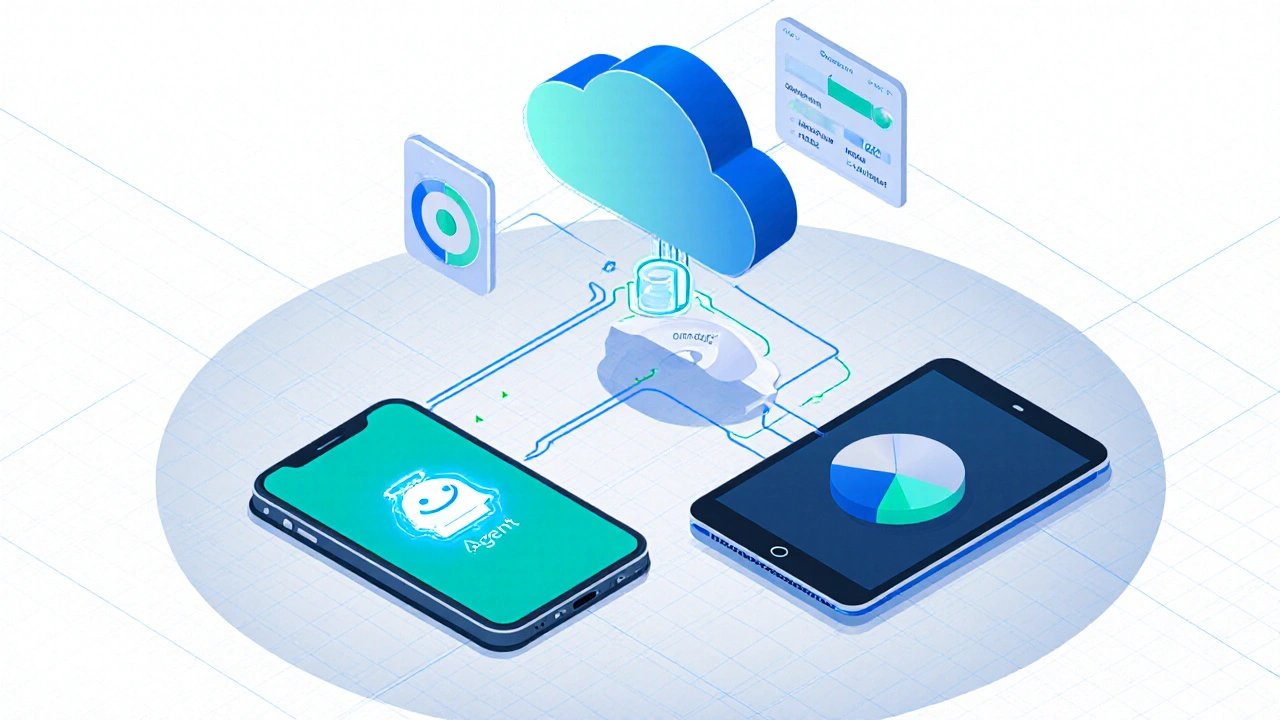 Technické propojení mobilu, tabletu a cloudové konzole pro rodičovský zámek.