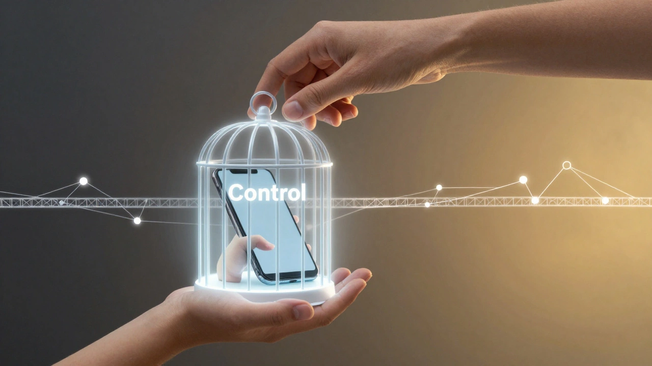 Ruky odstraňují klec kontroly, nahrazují ji mostem důvěry.