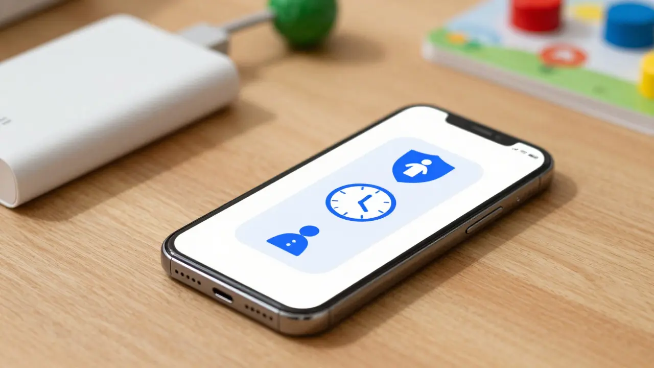 Abstraktní symboly rodičovských kontrol na telefonu